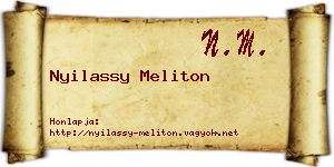 Nyilassy Meliton névjegykártya